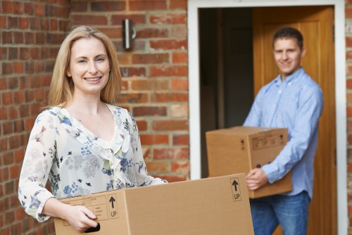 Household furniture and renovation items prepared for storage