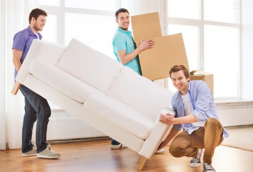 Packed moving boxes ready for house removals in Lewisham