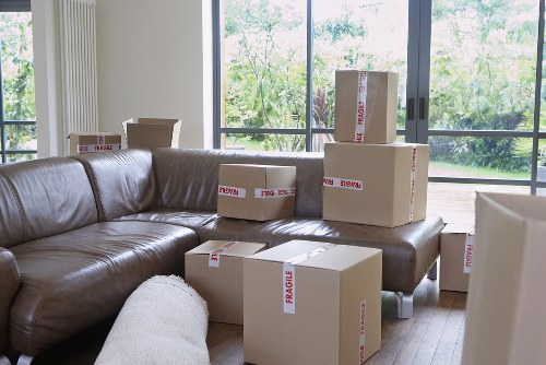 Careful wrapping of fragile household items for relocation