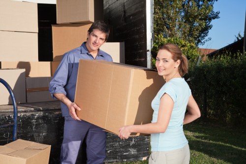 Professional office movers handling desks and workstations in Lewisham