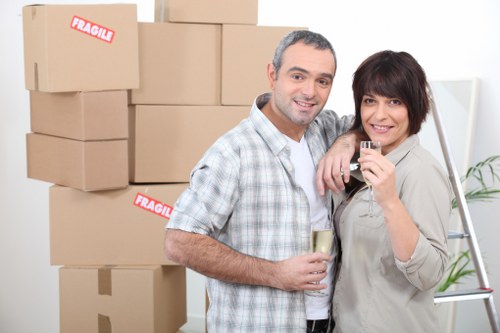 Careful loading of office items for a move across southeast London